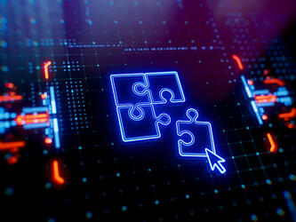 Jigsaw on computer screen